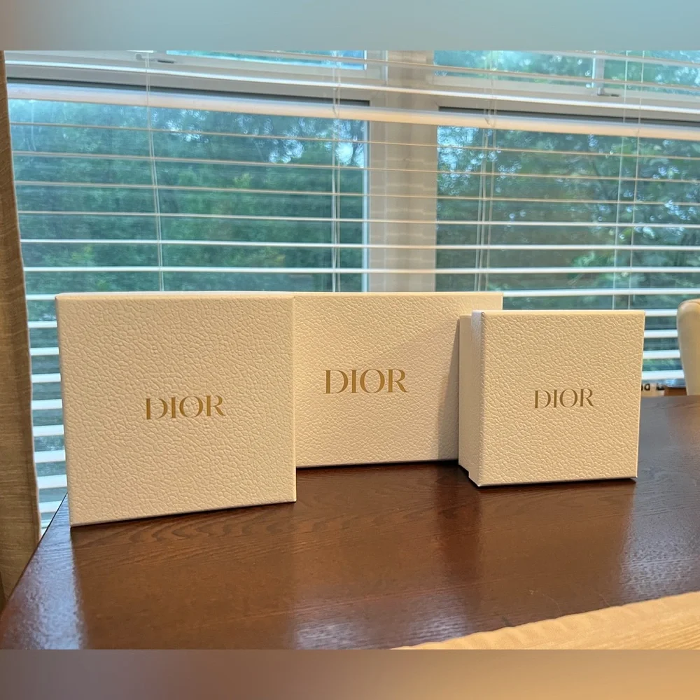 Dior Luxurious White Boxes with Gold Accents